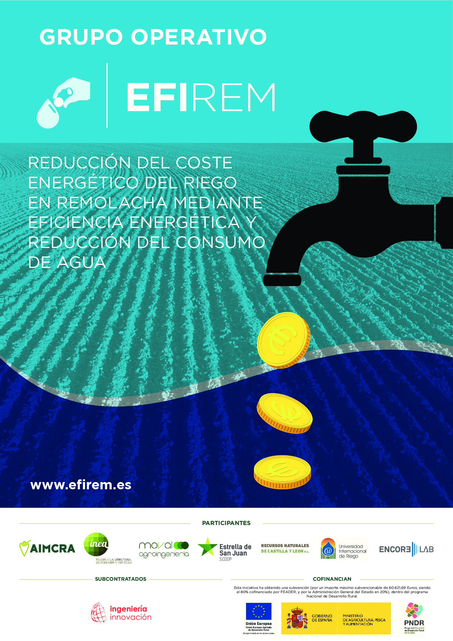 La Universidad Internacional de Riego participa en el Grupo Operativo “Reducción del coste de riego mediante eficiencia energética y reducción del consumo de agua garantizando la competitividad de la remolacha azucarera en España”