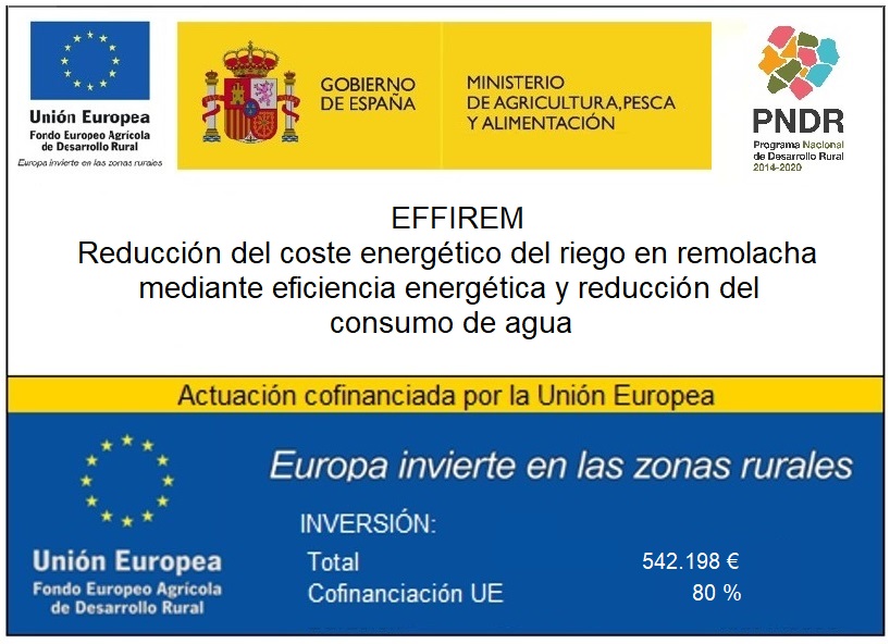 “G.O. Reducción del coste energético del riego en remolacha mediante eficiencia energética y reducción del consumo de agua – EFIREM” (2021)